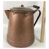 Copper colored Metal Coffee Pot With Wood Handle