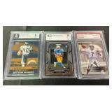 3 Graded Football Cards