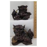 Brass Chinese Foo Dogs Protection Lion Pair