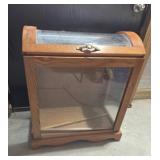 Oak Display Case With Glass Panels