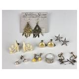 (5) Pair Sterling Stamped screw back earrings