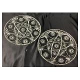 2 VTG EAPC Anchor Hocking Star Burst Pressed Clear