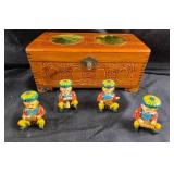 Wooden Jewelry Box With Scenic Inlay, Hand-Painted