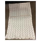 Feather & Fan Knitted Cream Blanket