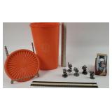 Tupperware Harvest Orange, Avon Pewter