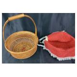 Vintage Rattan Style Handled Basket Excellent