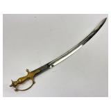 Made in India Curved blade sword with brass knucke