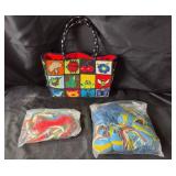 Handcrafted Needlepoint Bag With Yarn Supplies