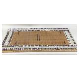 Beaded Reed Mat with Geometric Pattern