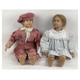 H Gunzel Vinyl Dolls Boy and Girl Pair