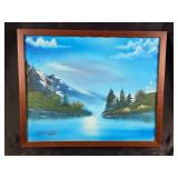 Mountain Lake Landscape Painting Signed J.F. Knigh