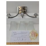 Maxim Three Shade Light Fixture, Brushed Metal