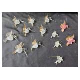 Glass Hummingbird Ornaments in Pink, White, Gold