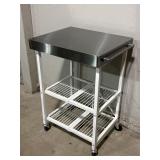 White metal folding cart