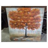Autumn Tree Painting Printed On Wooden Planks40