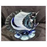Murano-Style Blue Glass Sculpture