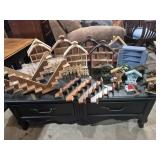 Wood Shadow Box Display Shelves In Shape Of Barn