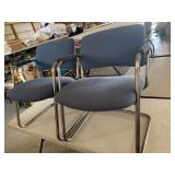 Blue Upholstered Chairs With Chrome Frames