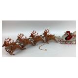 Cast Iron Santa's Sleigh and 8 Reindeer with