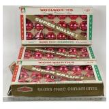 Woolworth's Glass Tree Ornaments, 3 Boxes