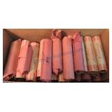 Box of 35 full and partial rolls Lincoln wheat