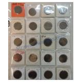 Page of 20 large cents, 1830-56