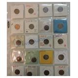 Page of 20 Lincoln cents, 1909VDB to 1938-S,