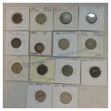 Lot of 14 shield nickels