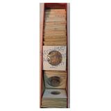 Box of 62 Buffalo nickels in 2x2