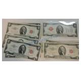 Lot of 11 $2 red seal notes, some CU