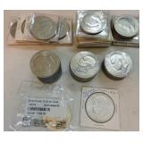 Lot of 60 Ike dollars, including 1973-S silver and