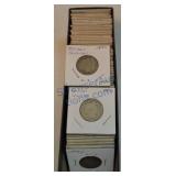 Box of 71 Barber quarters in 2x2