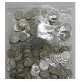 Bag of 250 silver Washington quarters