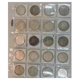 Page of 20 Morgan dollars 1879-1903,