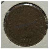 1866 Indian cent, VG