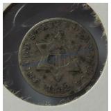 1852 Three cent silver