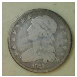 1831 Bust quarter, large letters, re-punched date