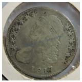 1817 Bust half, counter stamped
