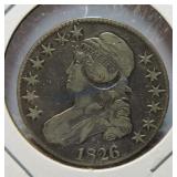 1826 Bust half, counter stamped