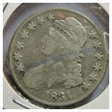 1831 Bust half, F/VF