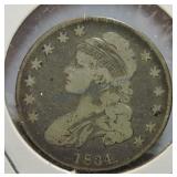 1834 Bust half