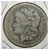 1891-CC Morgan dollar