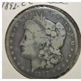1892-CC Morgan dollar