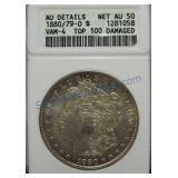 1880/79-O Morgan dollar, ANACS  Net AU50,