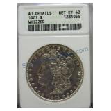1901 Morgan dollar ANACS Net EF40, whizzed