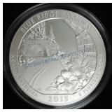 2015 America the Beautiful 5 oz Unc coin,