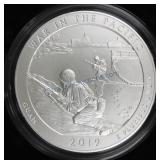 2019 America the Beautiful 5 oz Unc coin,