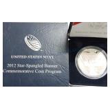 2012 US Mint Star Spangled Banner proof silver