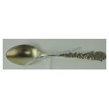 P & B sterling silver demitasse spoon with oak