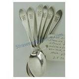 Set of 6 sterling silver demitasse spoons by